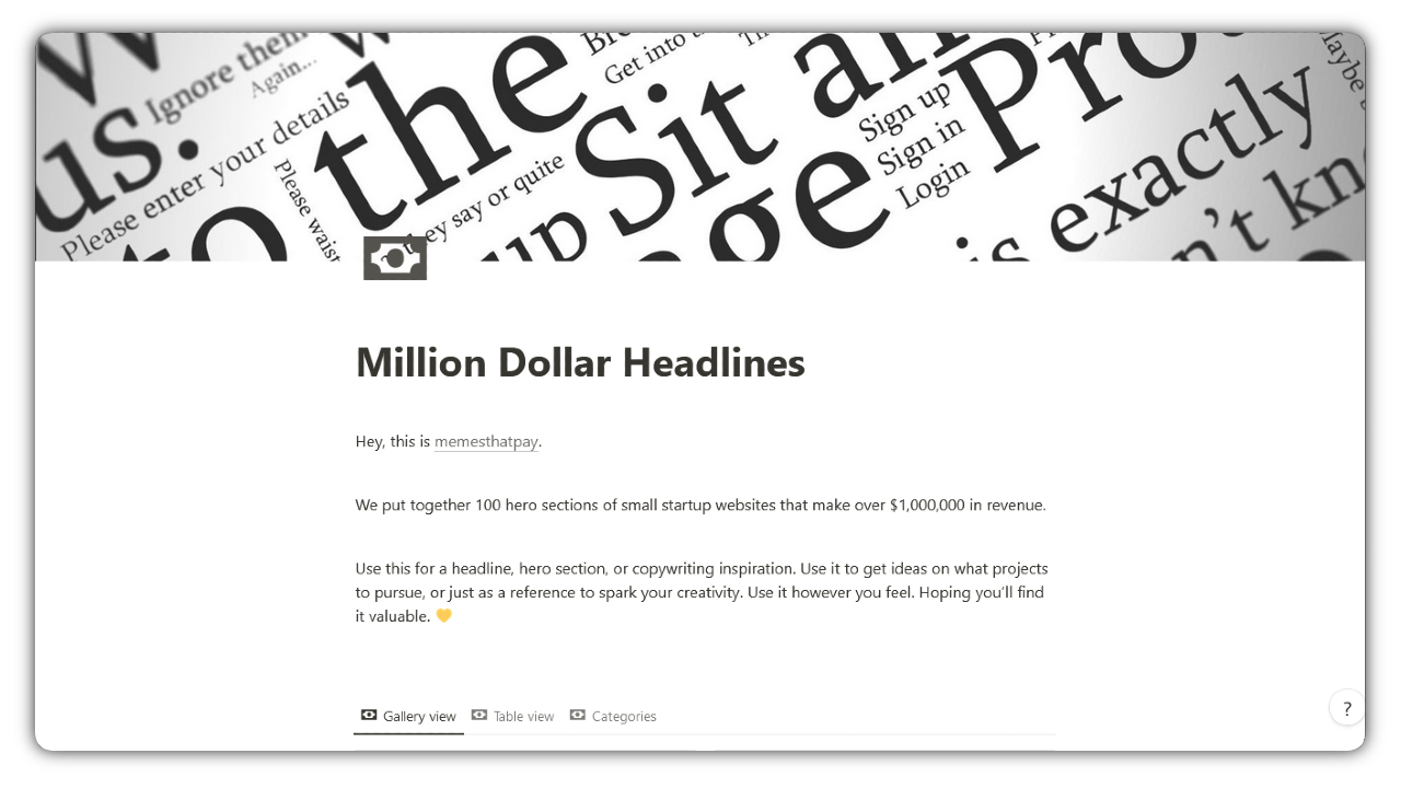 startuptile Million Dollar Headlines-100 hero sections of websites that make $1000000+