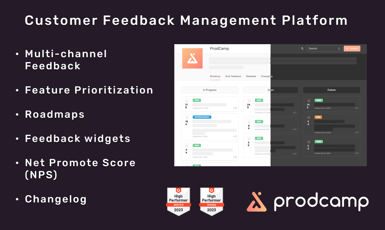 Prodcamp gratis - Comentarios de los clientes y plataforma de gestión de productos media 3