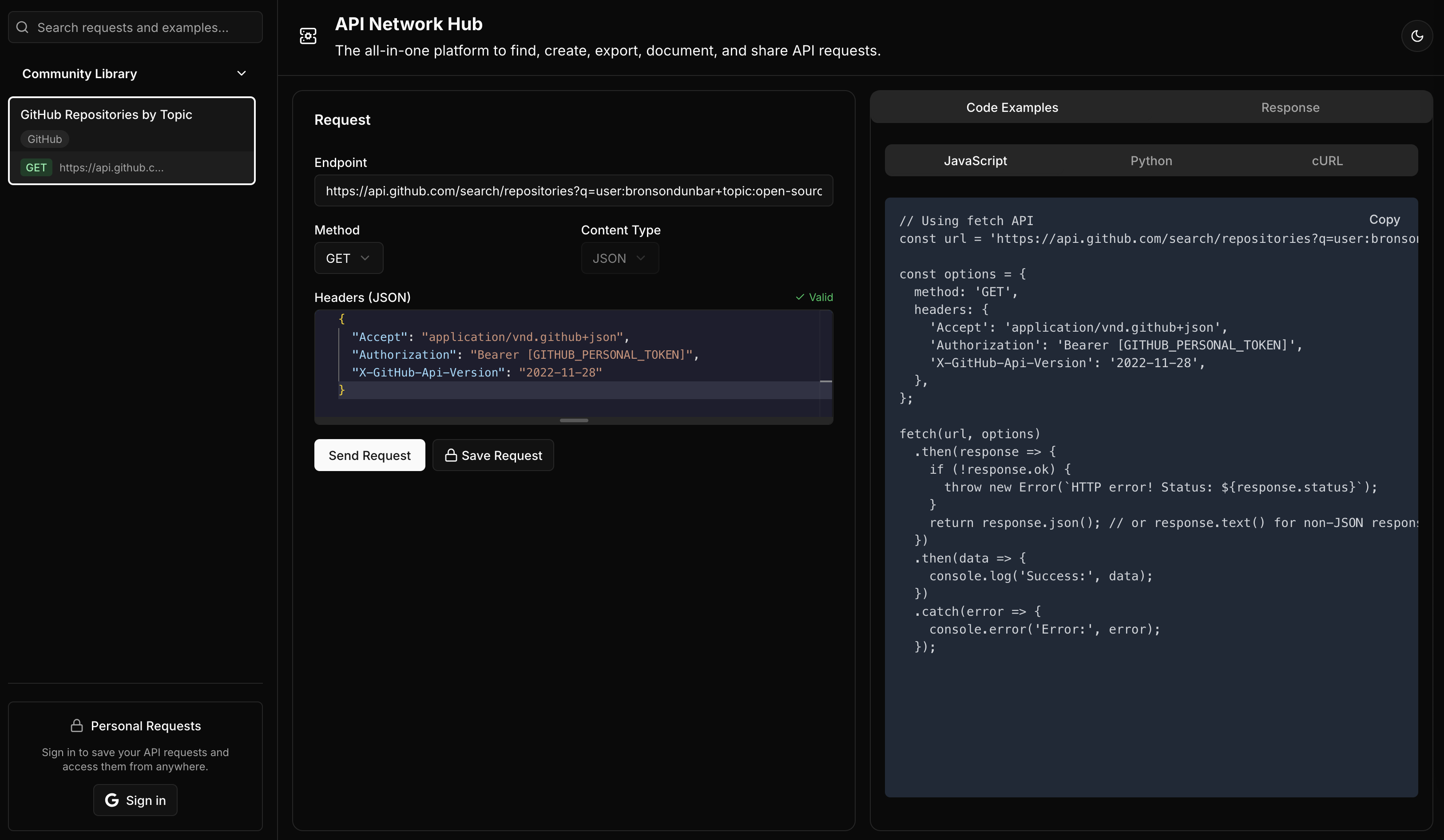 API Network Hub gallery image