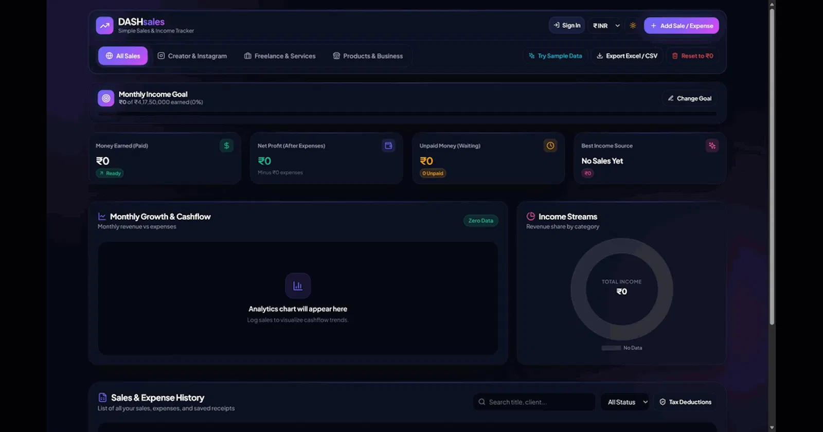 DASHsales screenshot 1