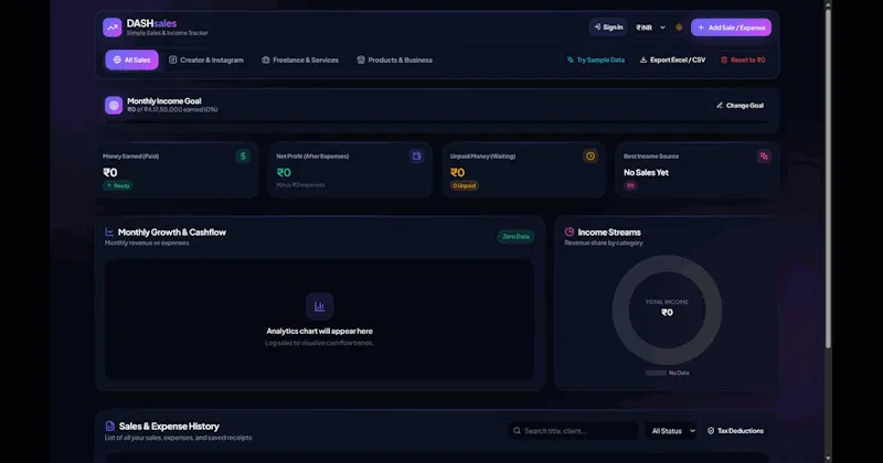 DASHsales screenshot 1