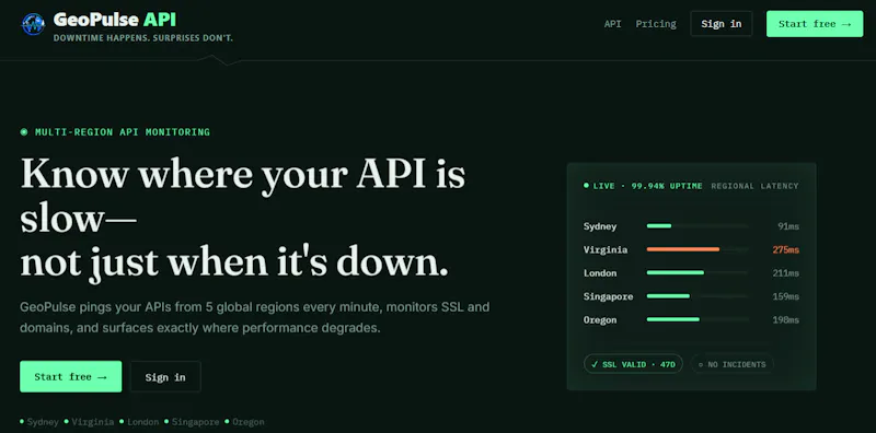 GeoPulse API screenshot 1