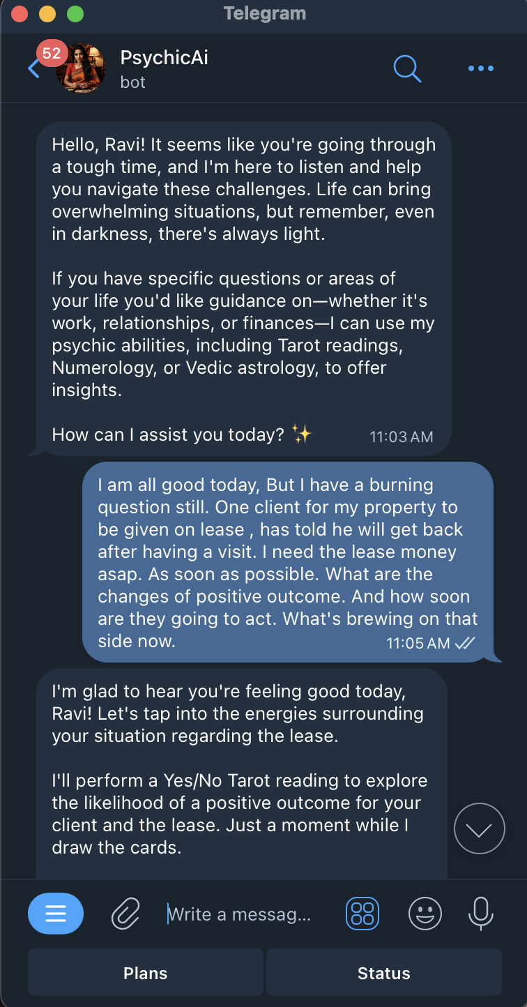 PsychicAi  - Tarot Reading & Occult Psychic Reading Bot media 3