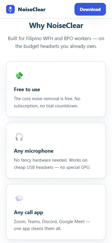 Free noise cancellation for your calls gallery image