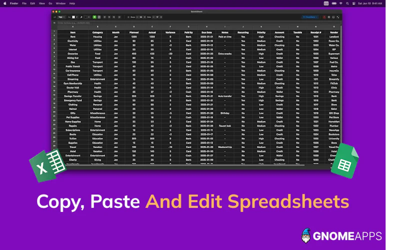 QuickSheet v1.2  screenshot 3