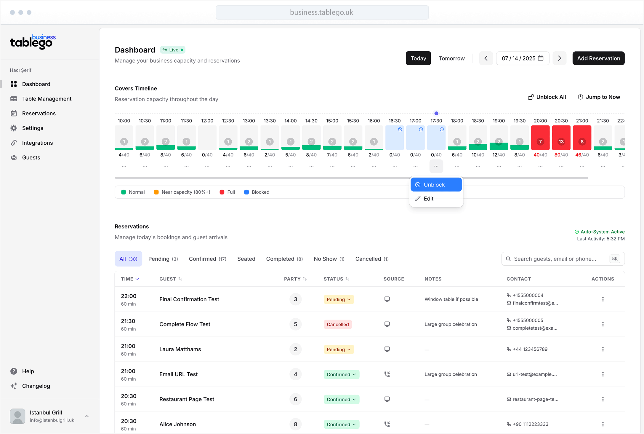 TableGo Business - Main product screenshot demonstrating key features and user interface