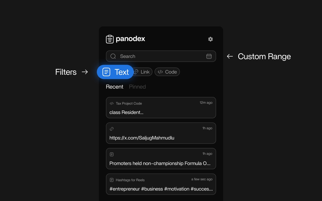 Panodex - Akıllı, hızlı pano yöneticisi - Pano geçmişinizi bir kenar çubuğunda yönetin medya 2
