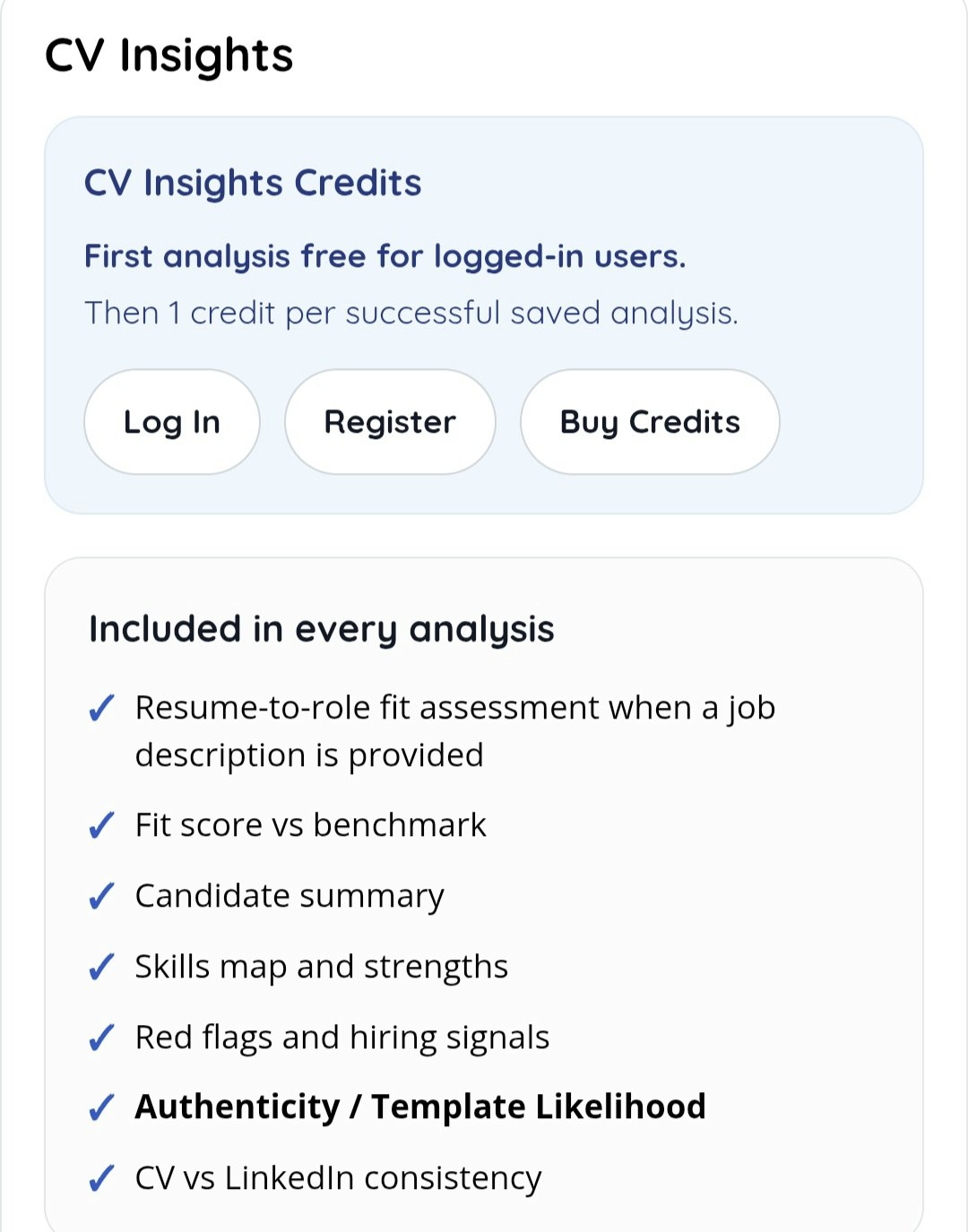 CV Insights Tool — AI-powered screening gallery image