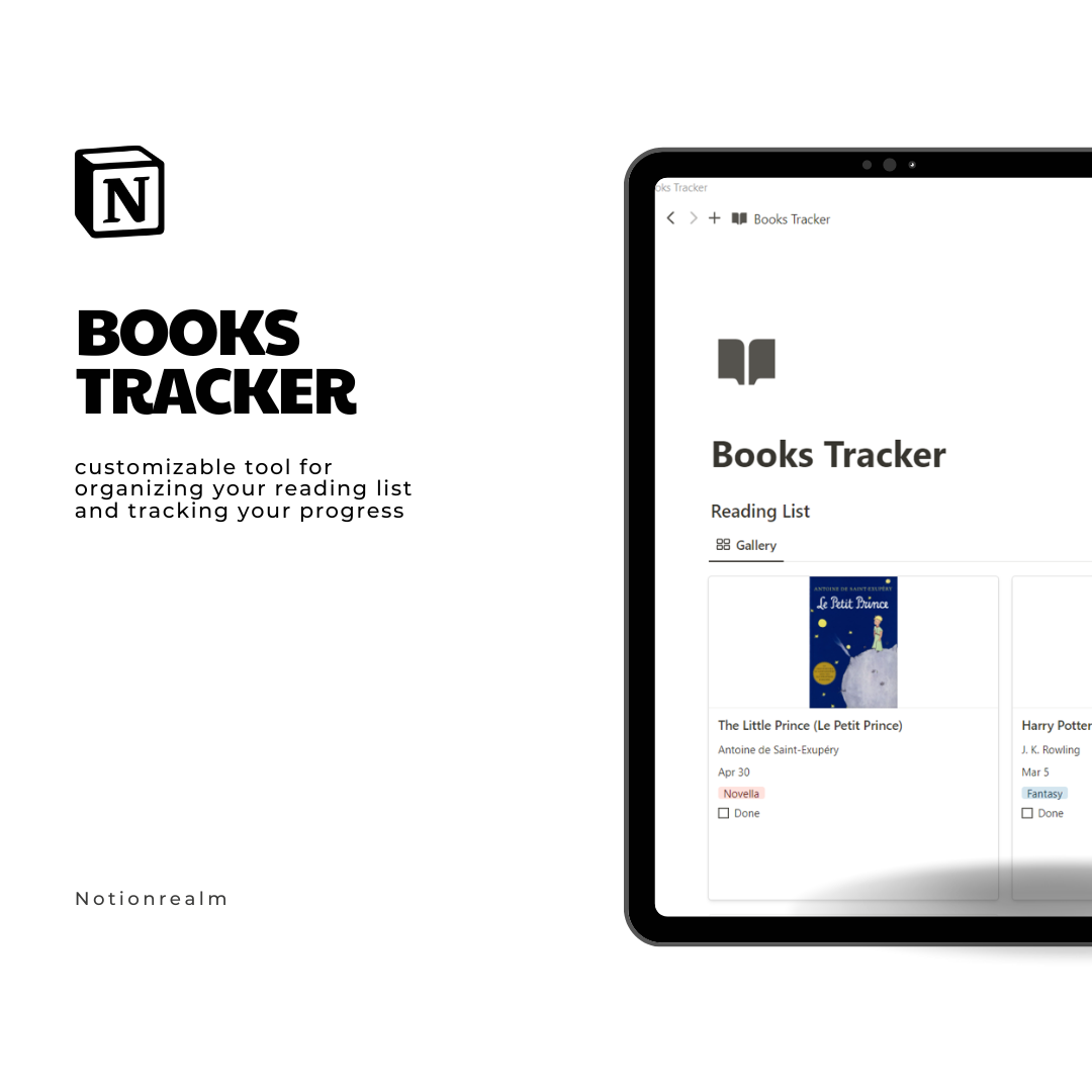 Tracker de livres de notion media 1