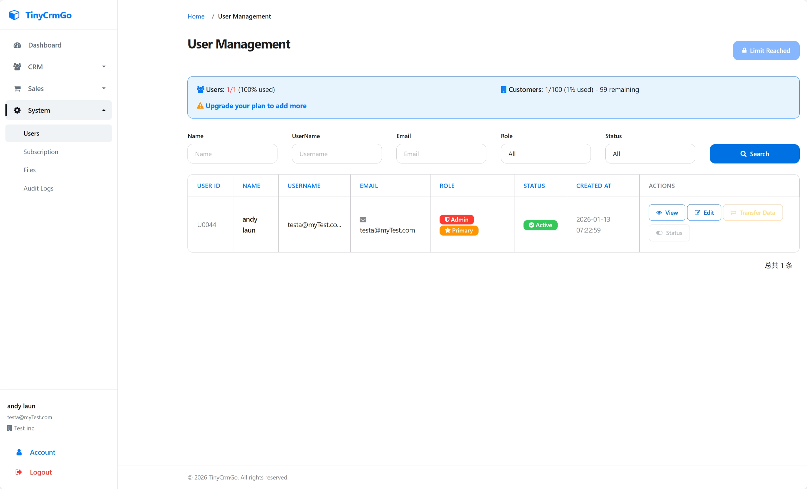 TinyCrmGo - Screenshot 2 showing product features and functionality