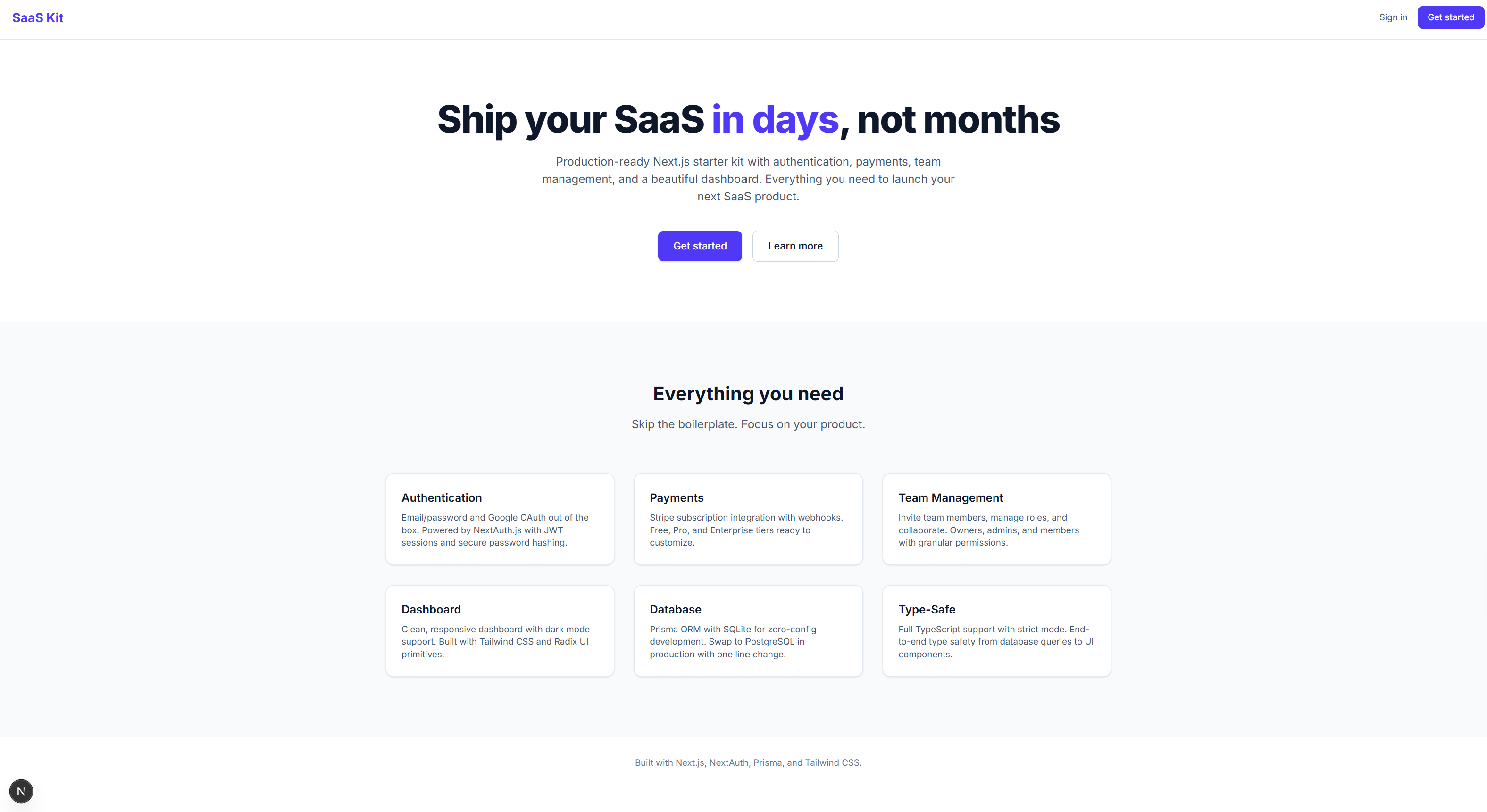 Next.js SaaS Starter Kit gallery image