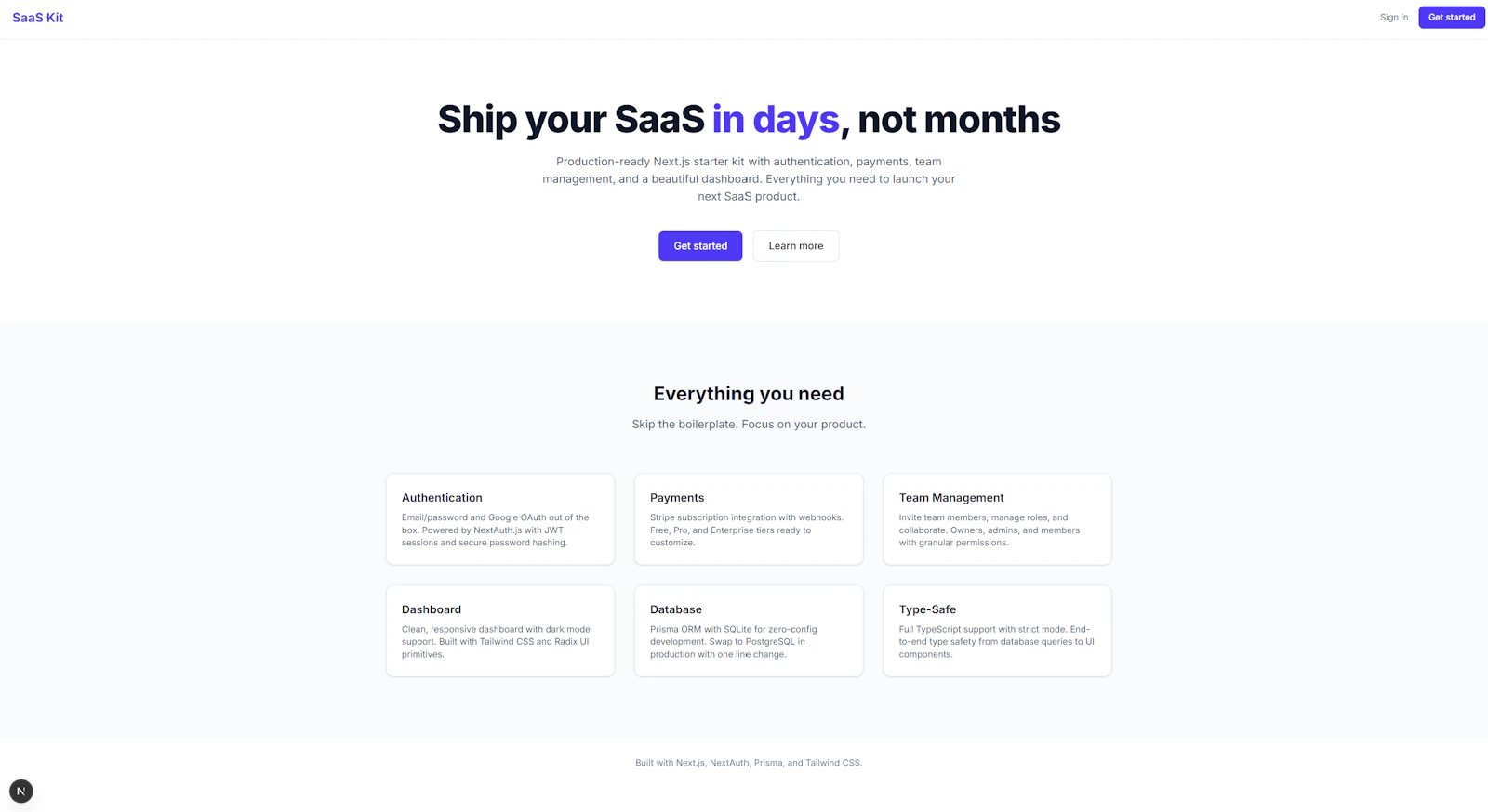 Next.js SaaS Starter Kit screenshot 1