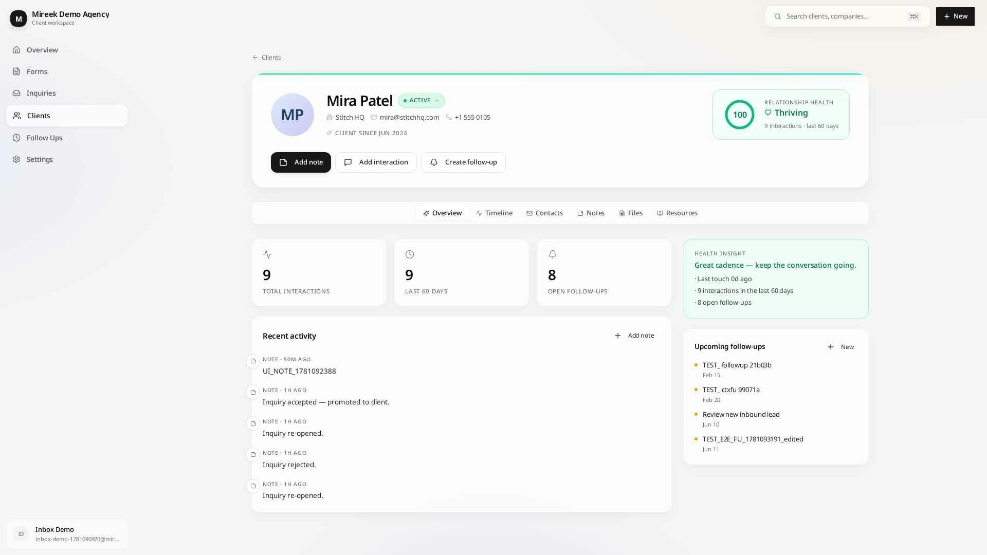 Mireek — Client management for agencies. gallery image