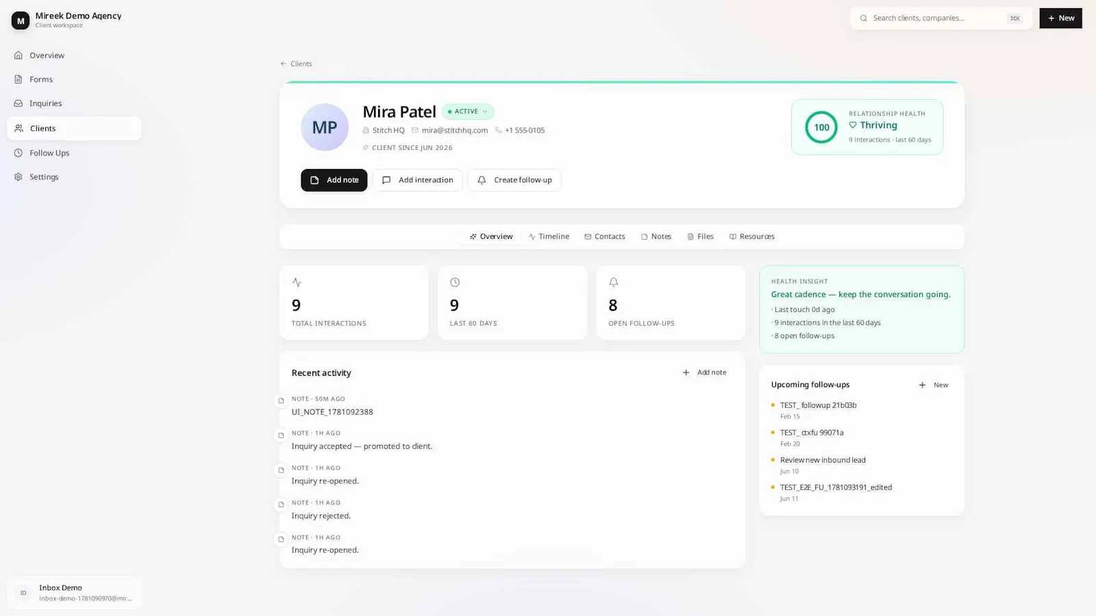 Mireek — Client management for agencies. screenshot 3