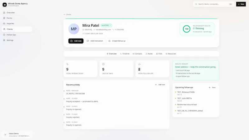 Mireek — Client management for agencies. screenshot 3