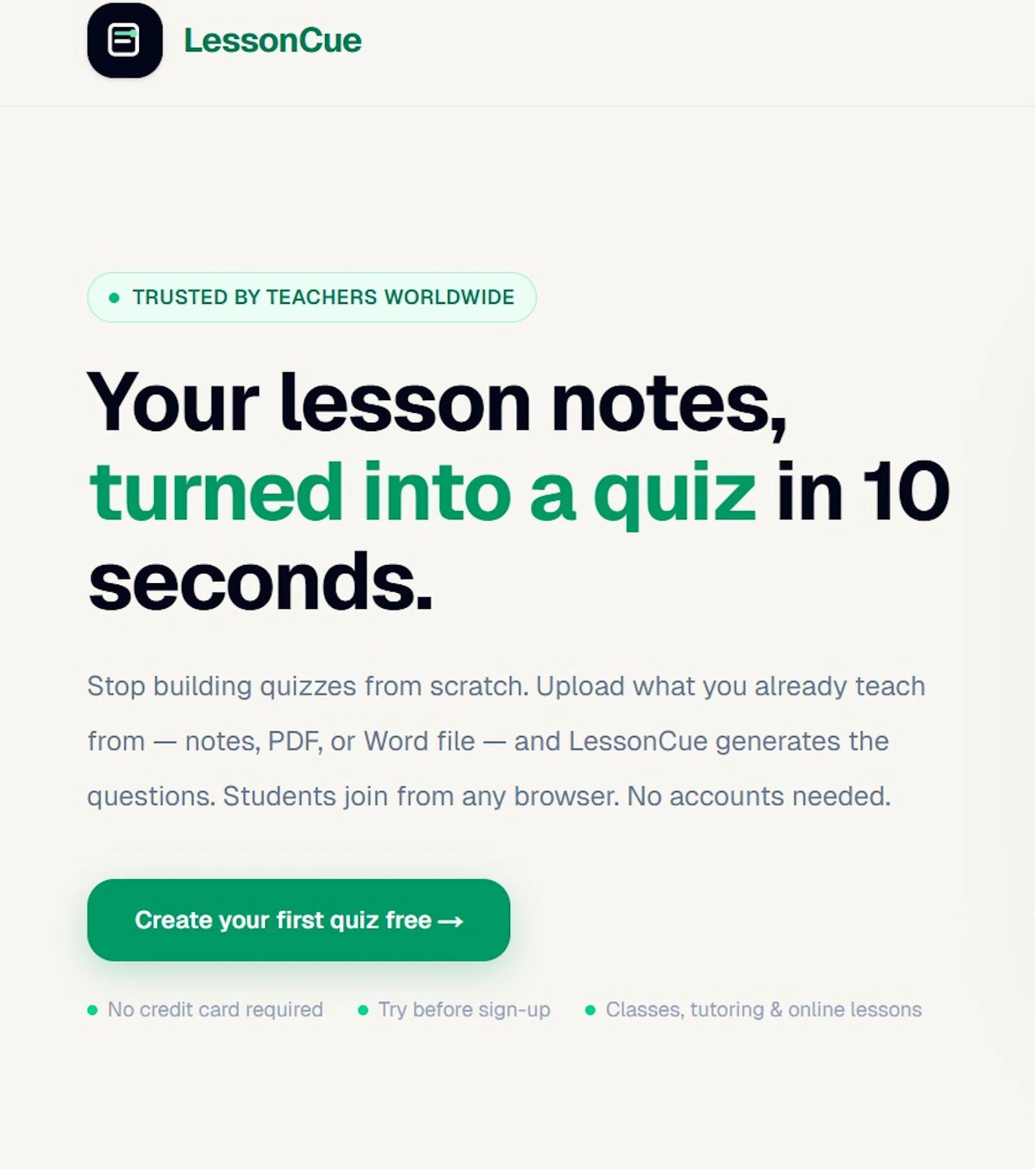 LessonCue screenshot 1