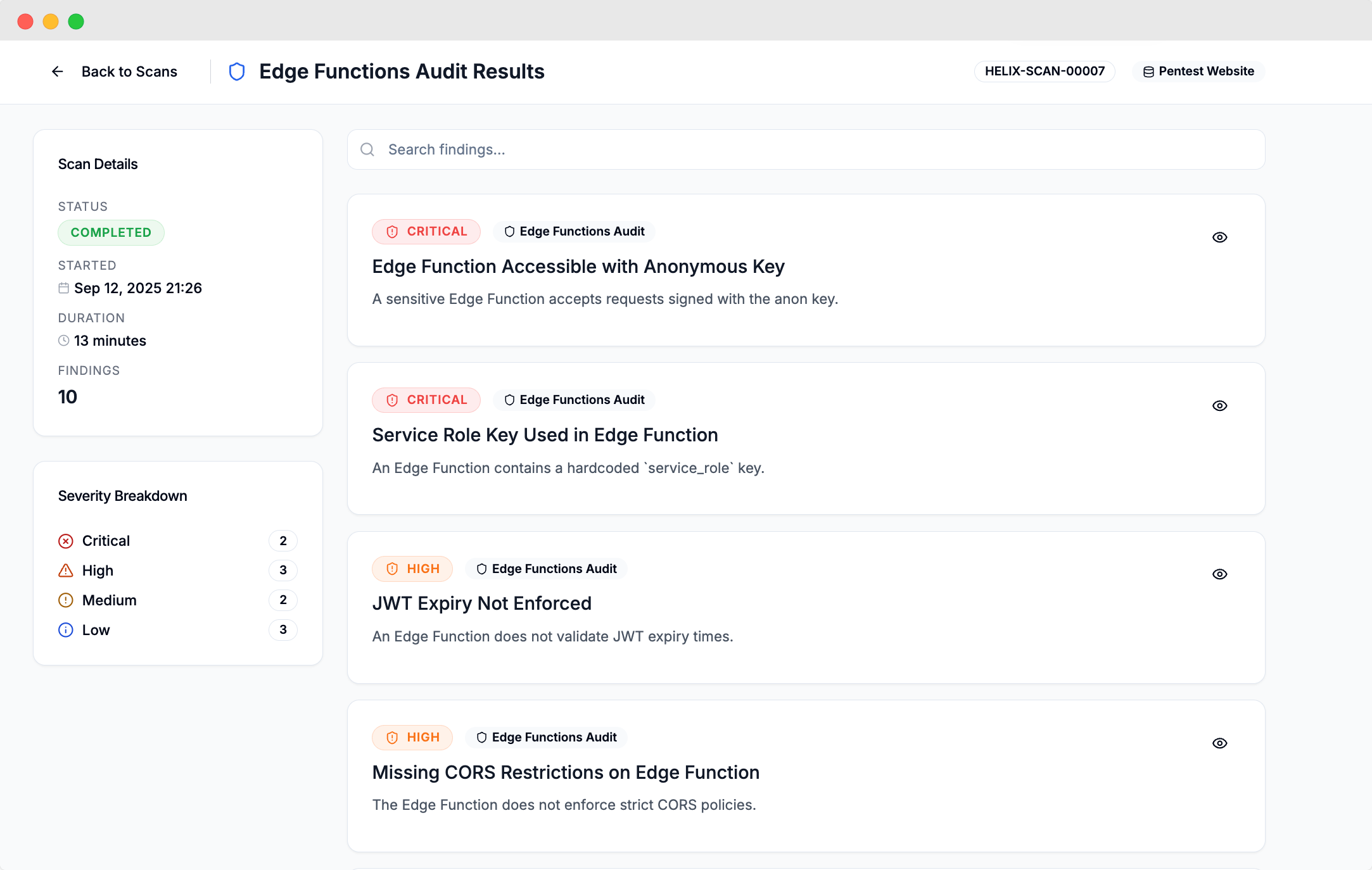Helix Supabase Scanner by Pentestly gallery image