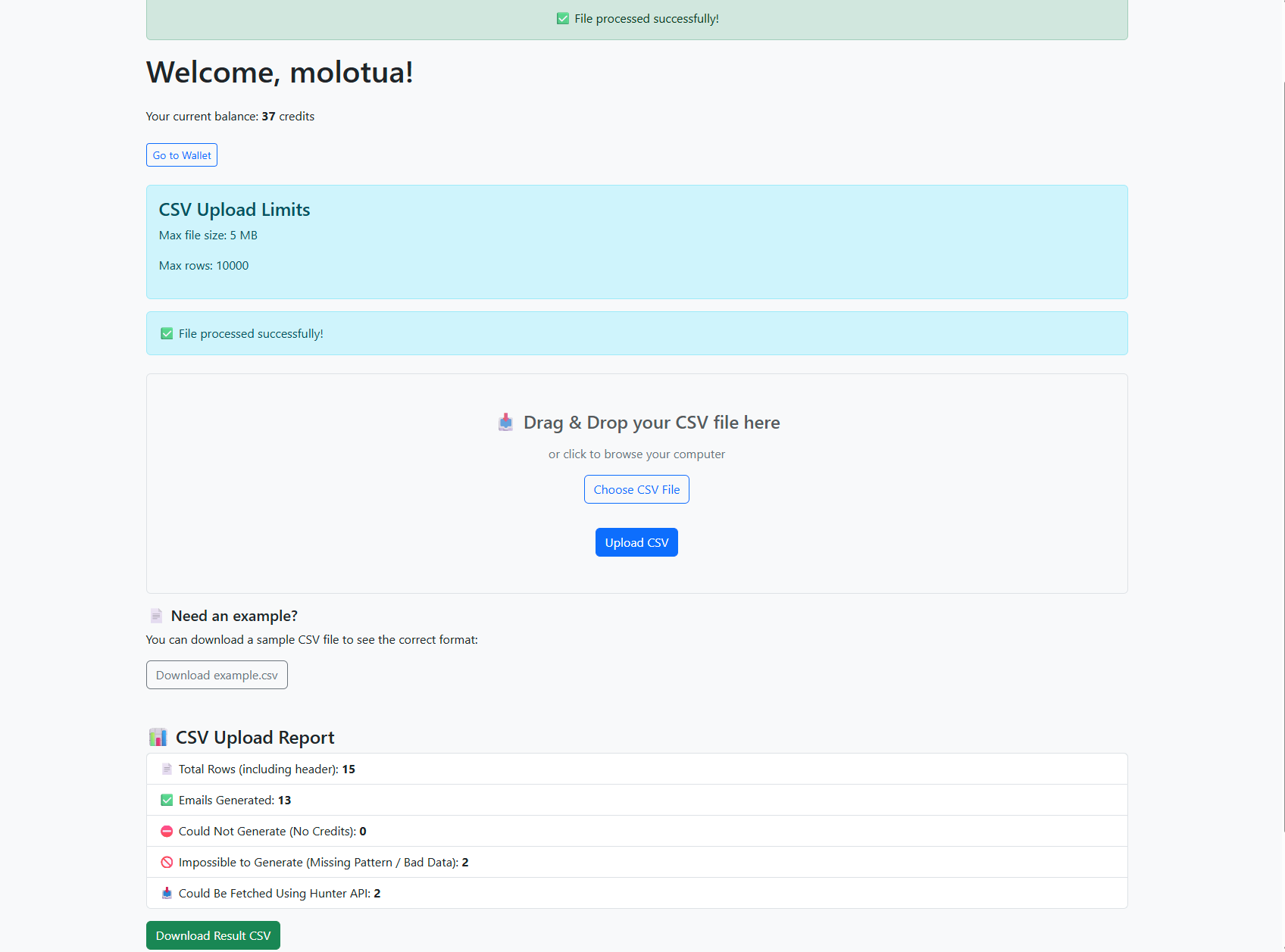 이메일 forge - 이름 및 웹 사이트 (CSV)에서 이메일 생성 미디어 3