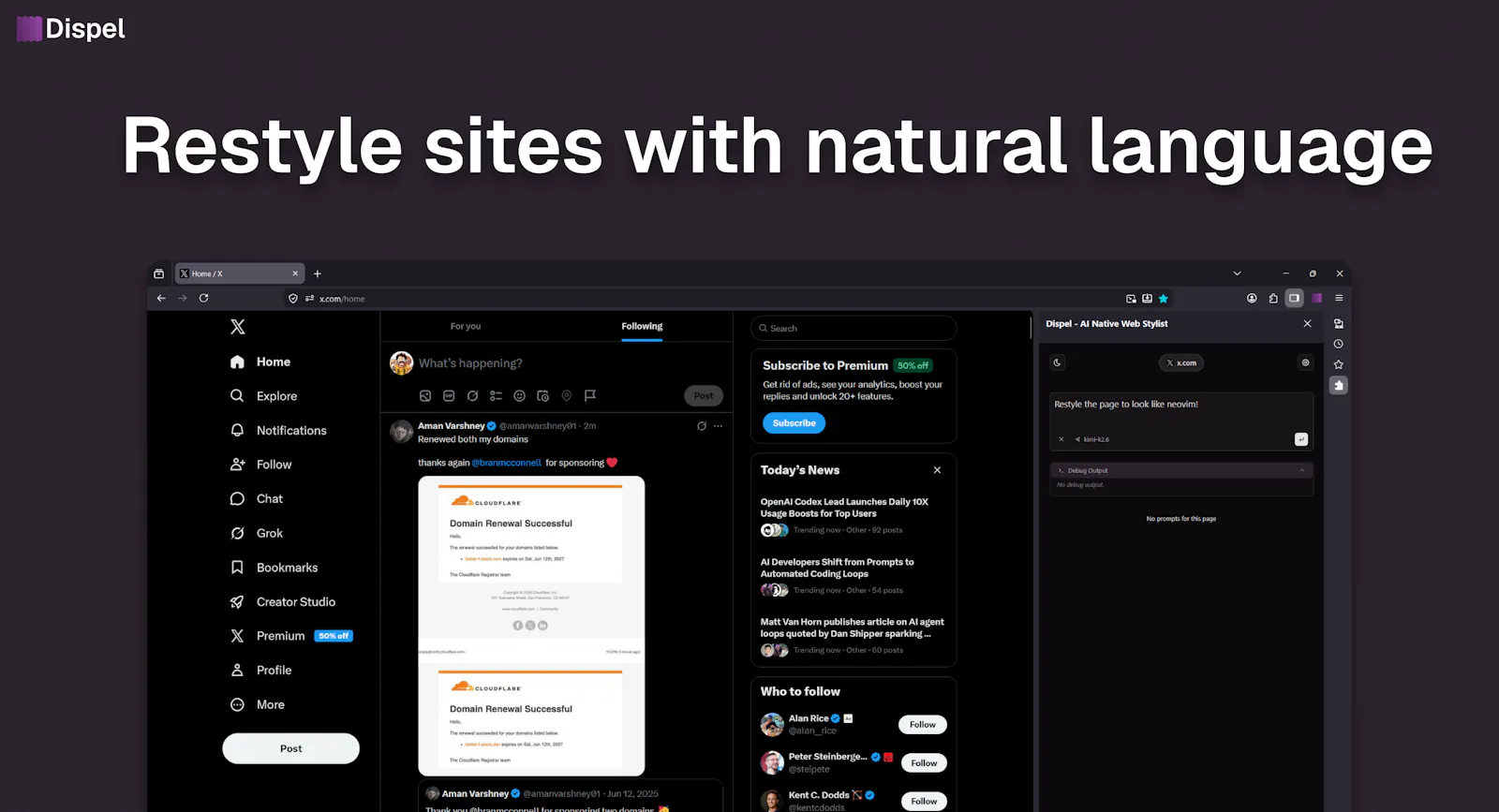 Dispel AI Web Stylist screenshot 2