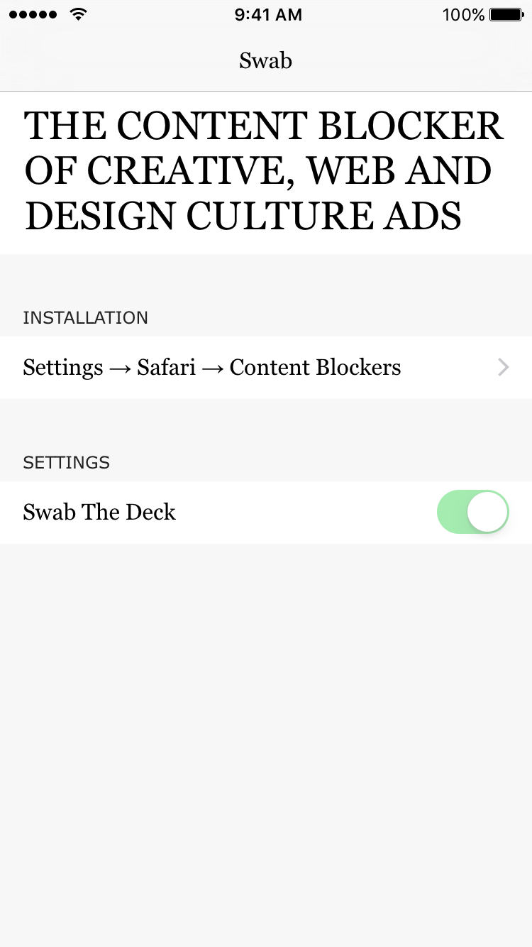 Swab Content Blocker for iOS gallery image