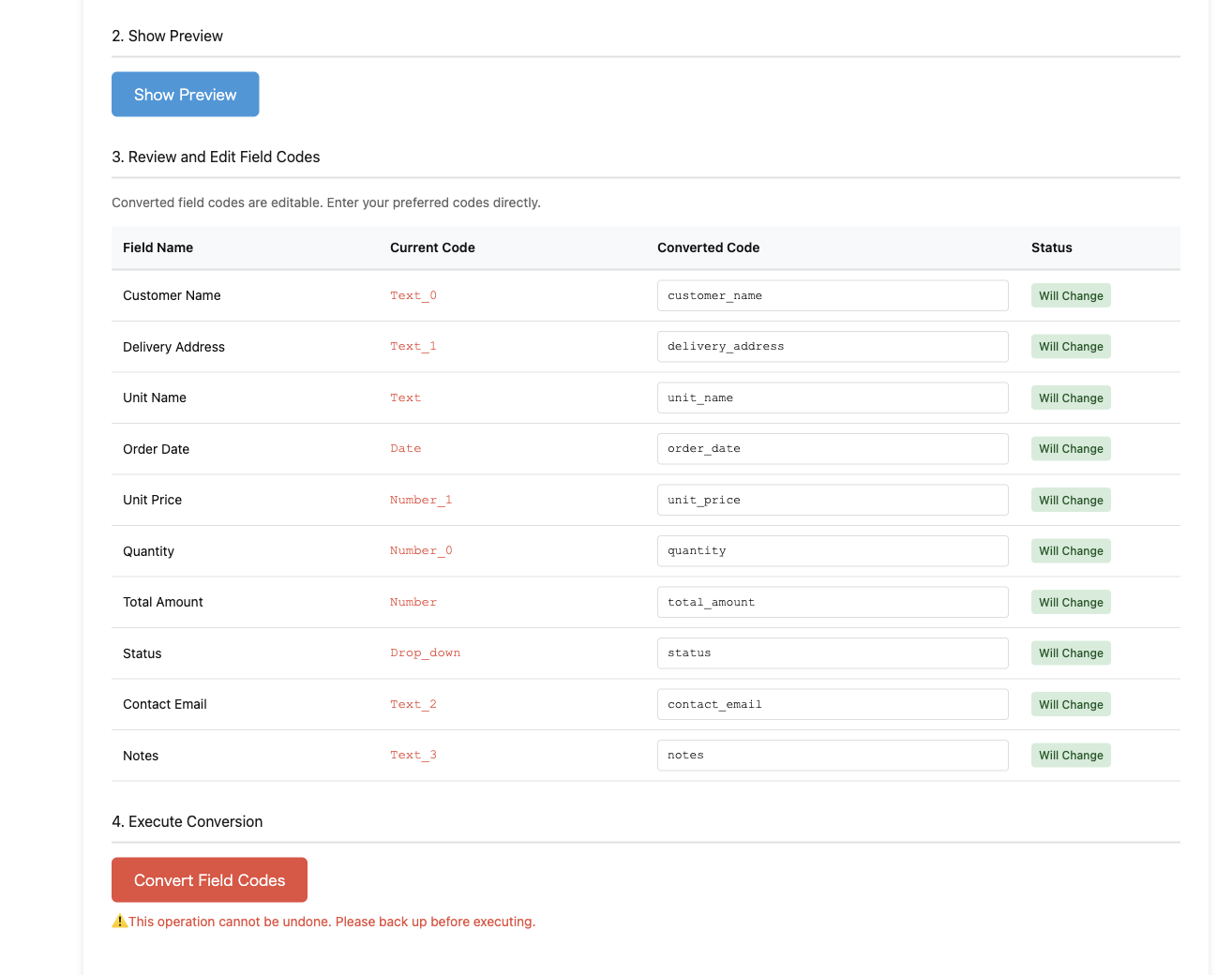 kintone Field Code Converter gallery image