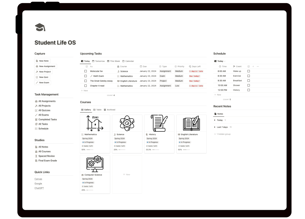 Student Life OS | Notion media 2