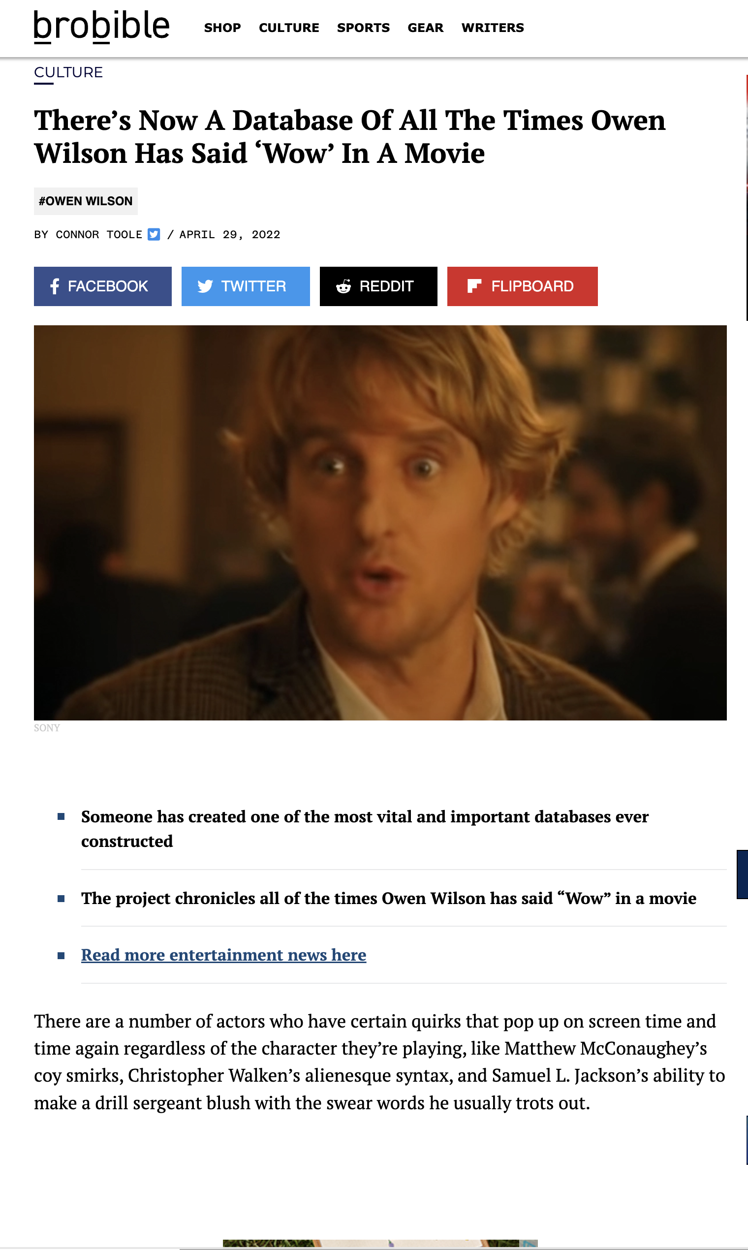 Owen Wilson Wow API gallery image