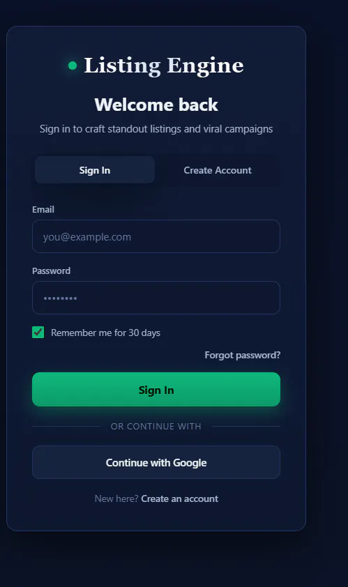 Listing Agent screenshot