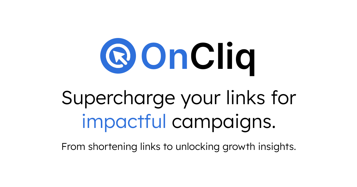 Mídia 1 de ONCLIQ |Links sobrealimentados para impacto - Transforme seus links em um poderoso motorista de crescimento com oncliq