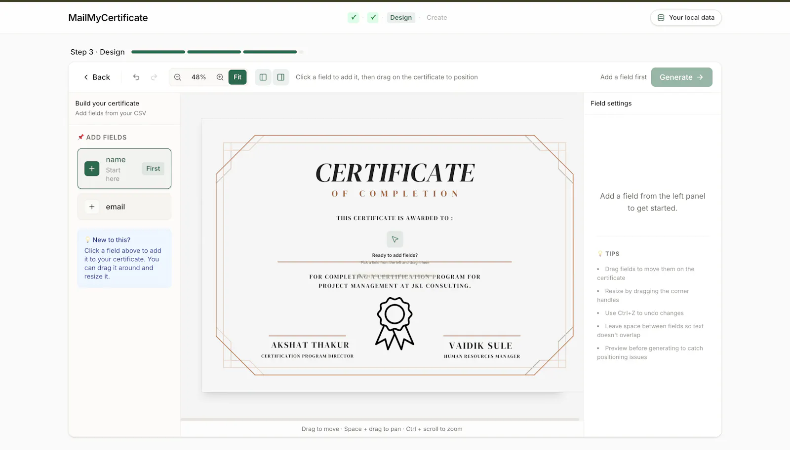 MailMyCertificate screenshot 3