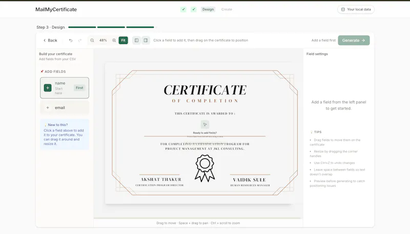 MailMyCertificate screenshot 3