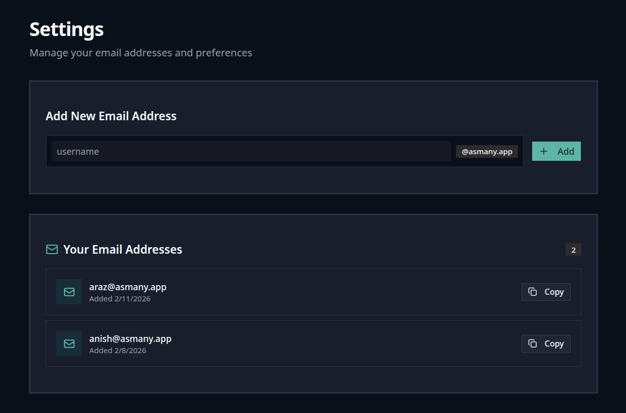 AsManyMail - Screenshot 2 showing product features and functionality