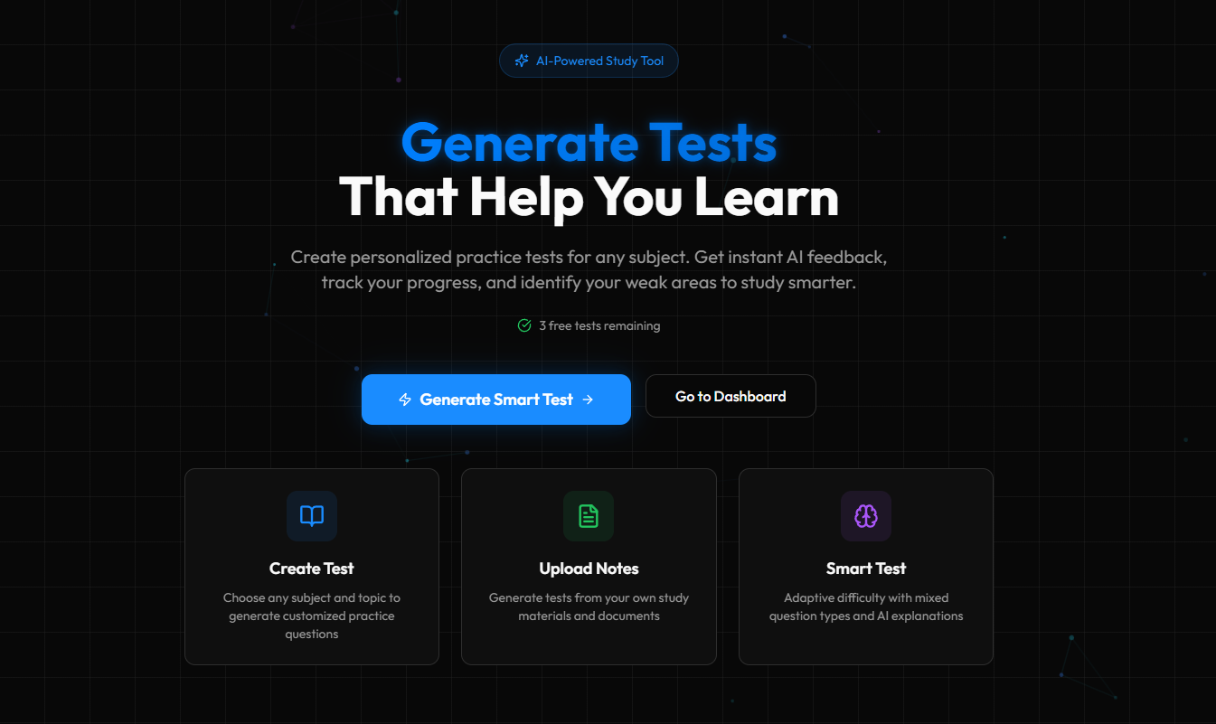 TestGen - Screenshot 2 showing product features and functionality