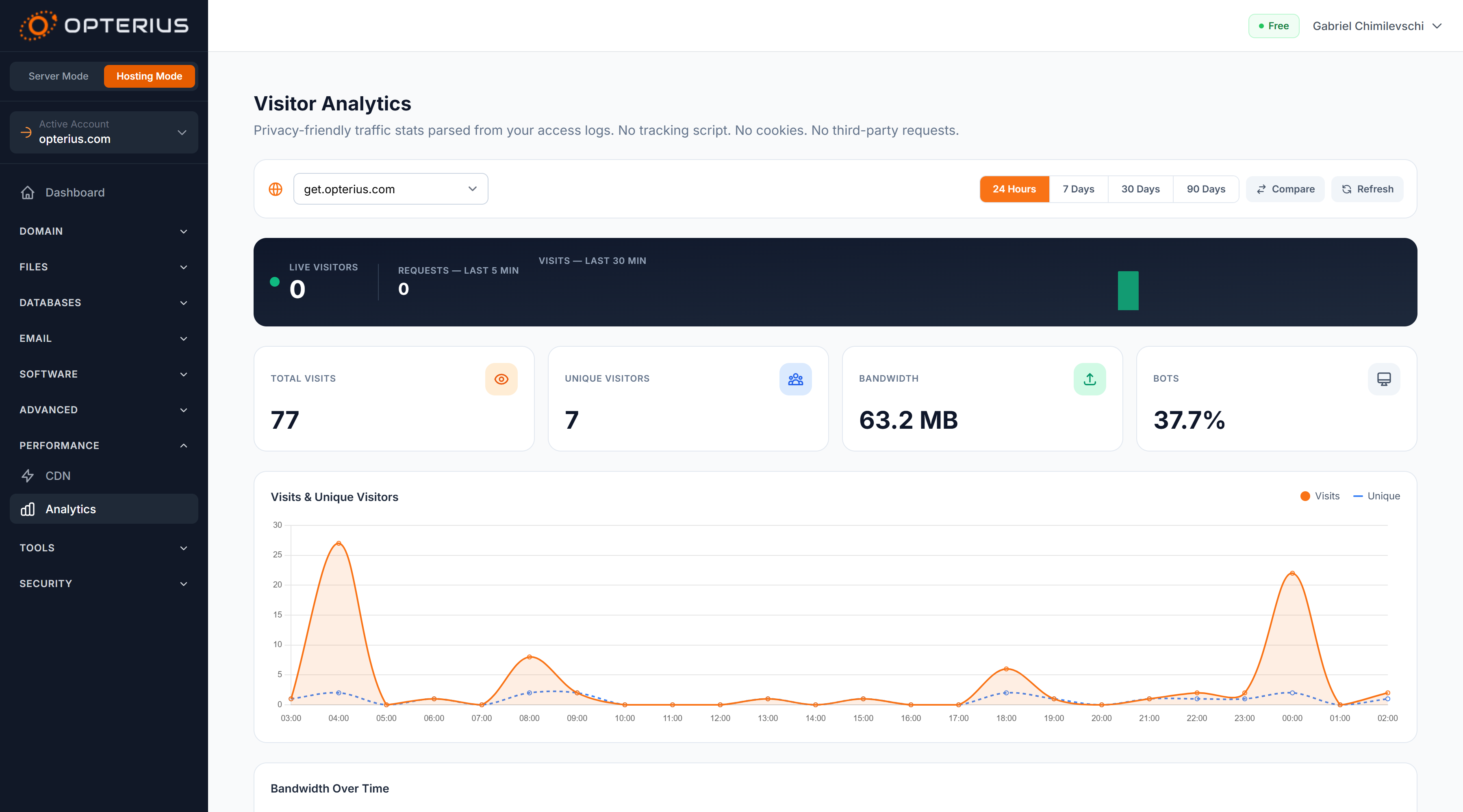 Opterius - Modern Web Hosting Panel gallery image