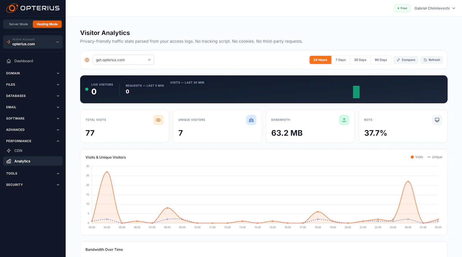 Opterius - Modern Web Hosting Panel screenshot 8