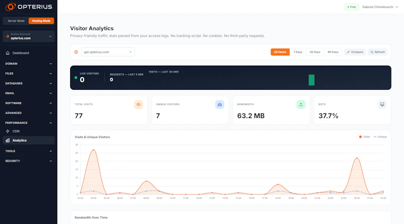 Opterius - Modern Web Hosting Panel screenshot 8