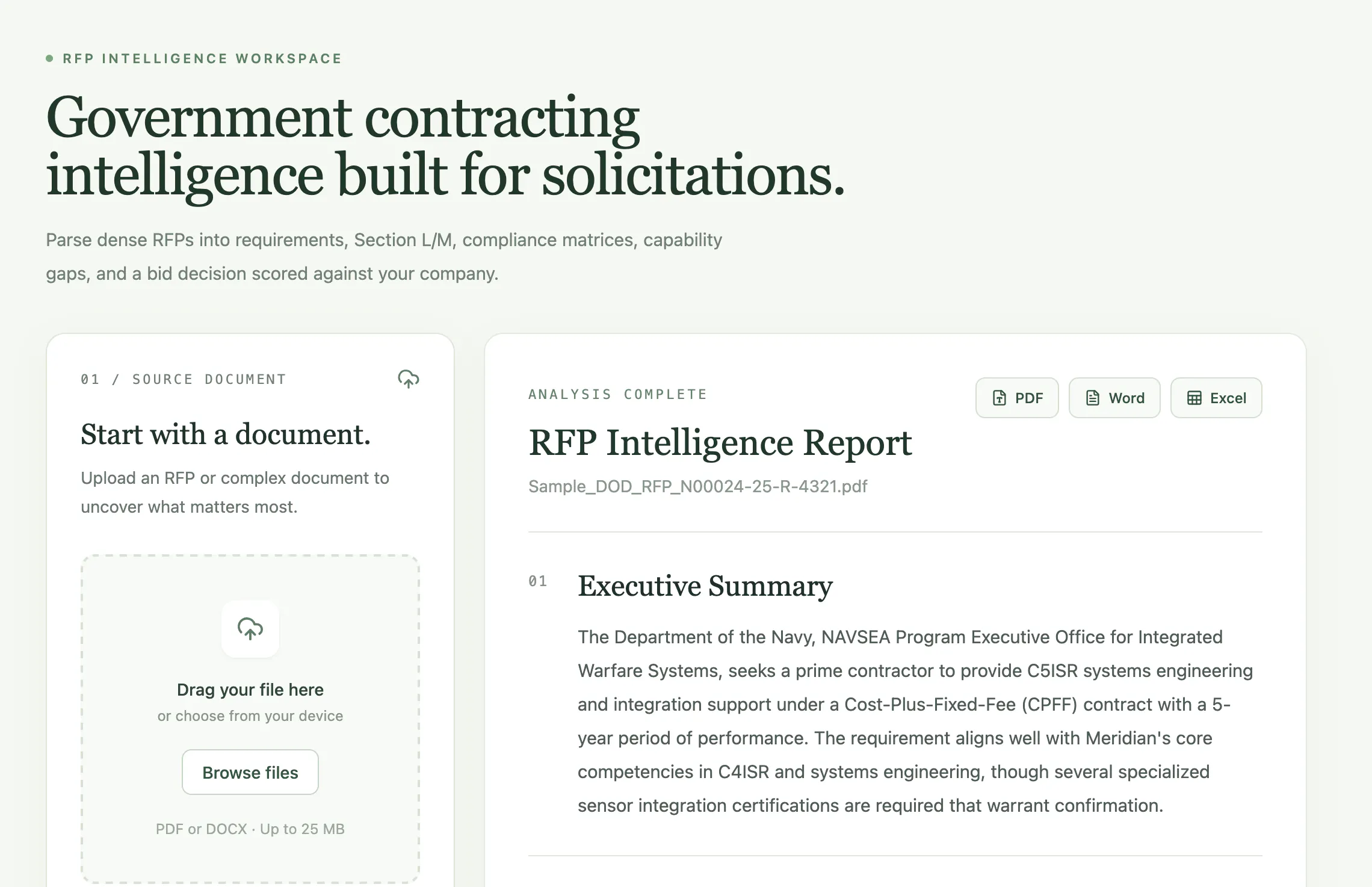 RFP Intelligence Workspace gallery image