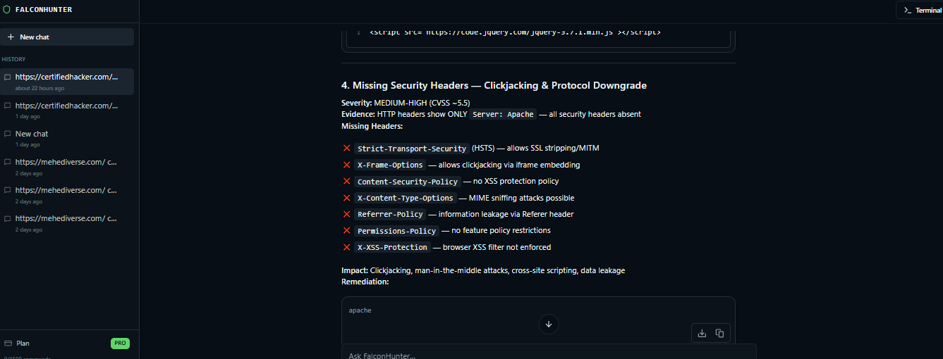 FalconHunter Autonomous Pentesting Agent gallery image