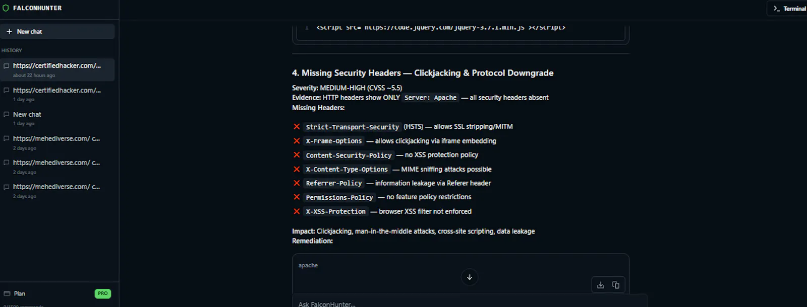 FalconHunter Autonomous Pentesting Agent screenshot 7
