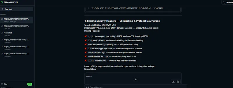 FalconHunter Autonomous Pentesting Agent screenshot 7