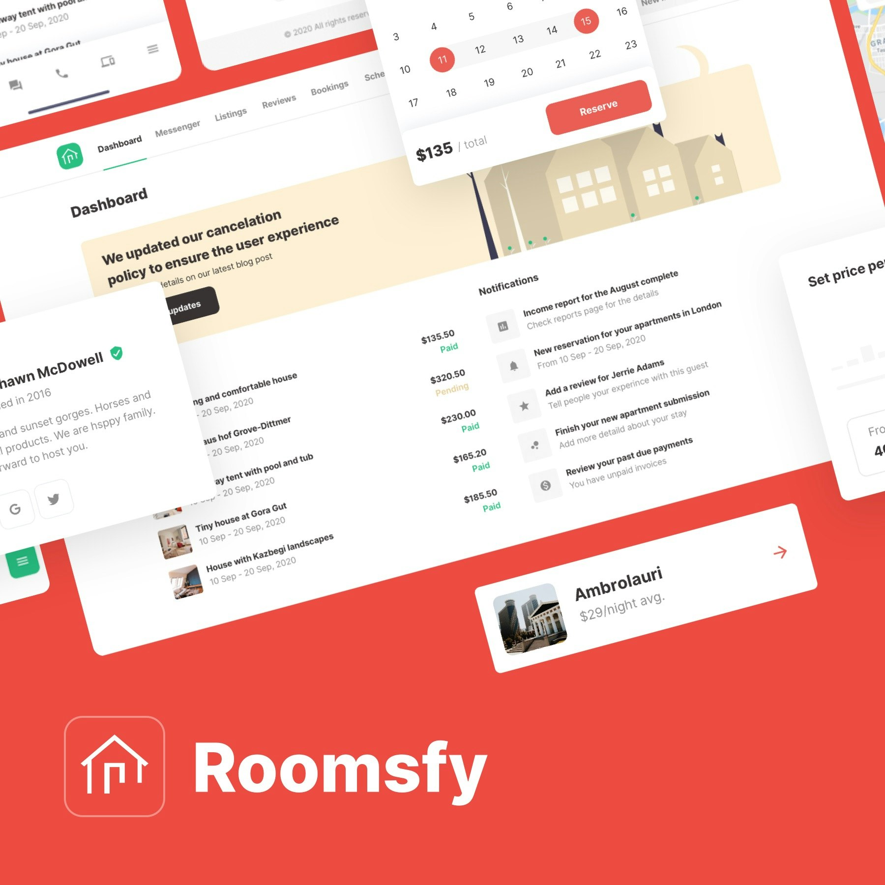Roomsfy real estate SaaS UI kit