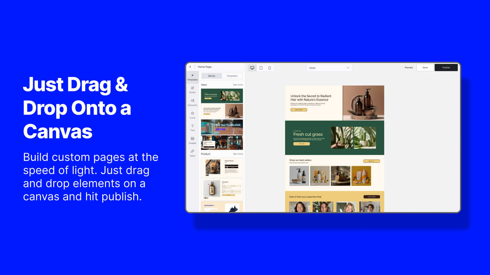 Складки - Страница на базе Canvas для Shopify медиа 2