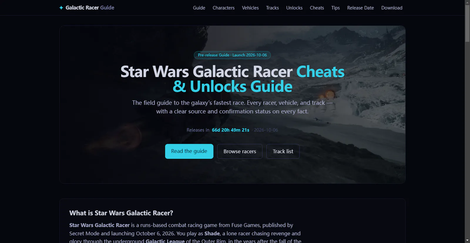 Star Wars Galactic Racer Guide screenshot 1