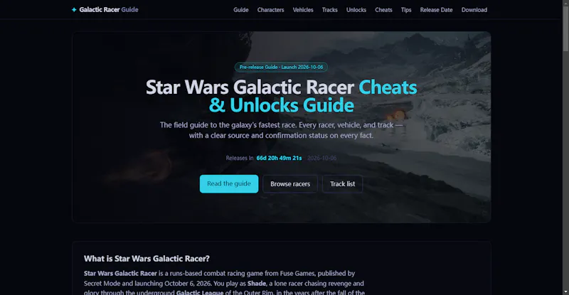 Star Wars Galactic Racer Guide screenshot 1