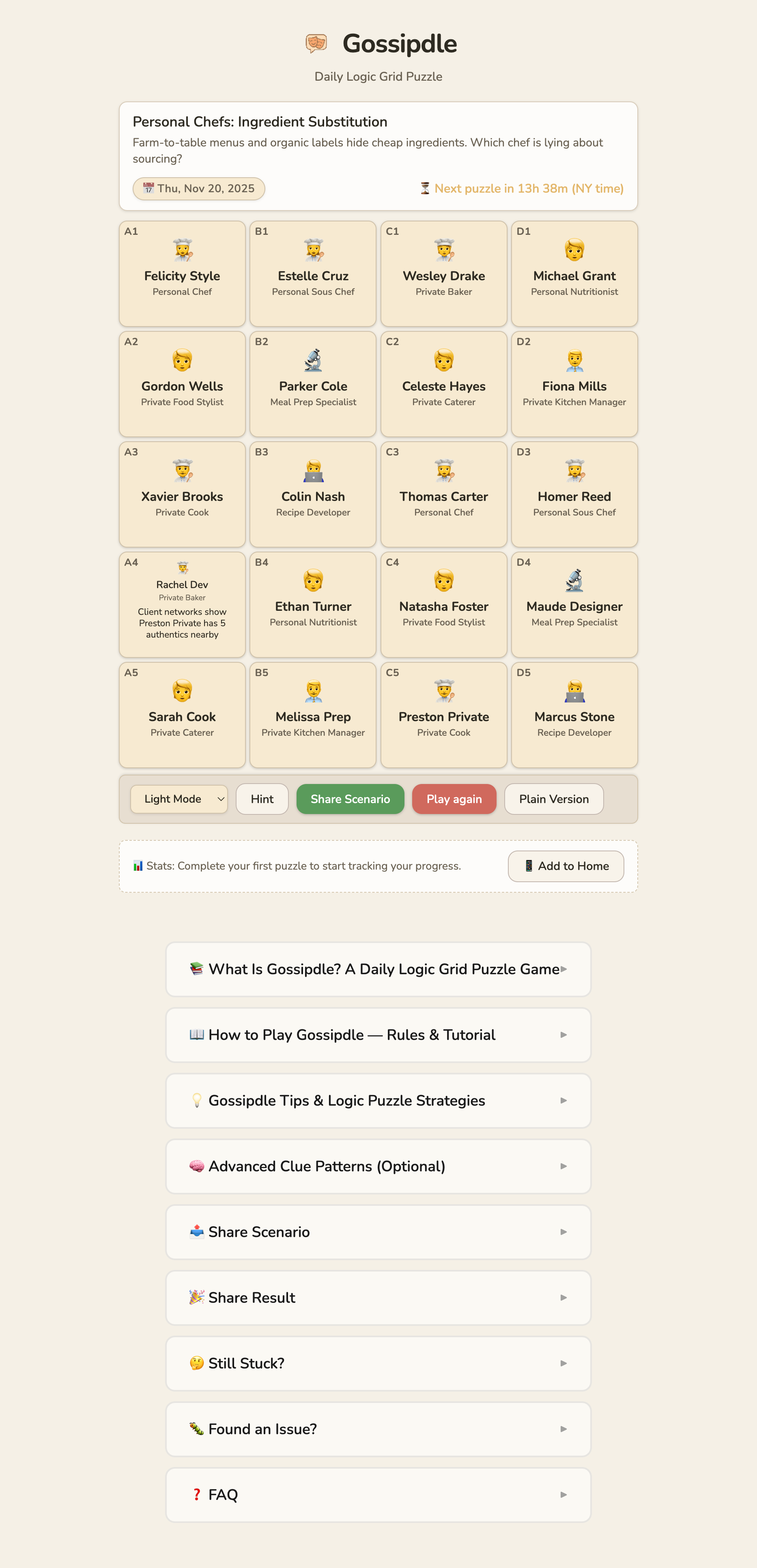 Gossipdle - Main product screenshot demonstrating key features and user interface