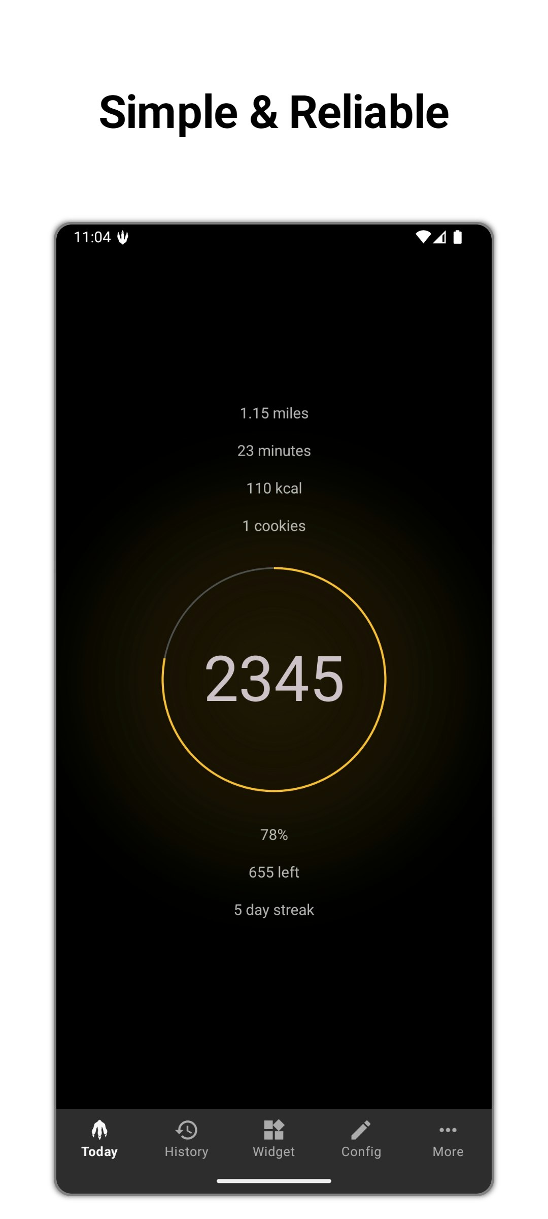 Simple Step Counter - Main product screenshot demonstrating key features and user interface