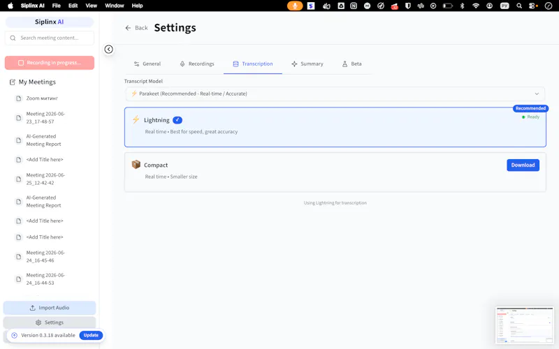 Siplinx AI Meeting Note for Zoom, Meet screenshot 4