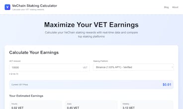 VET Staking Calculator gallery image