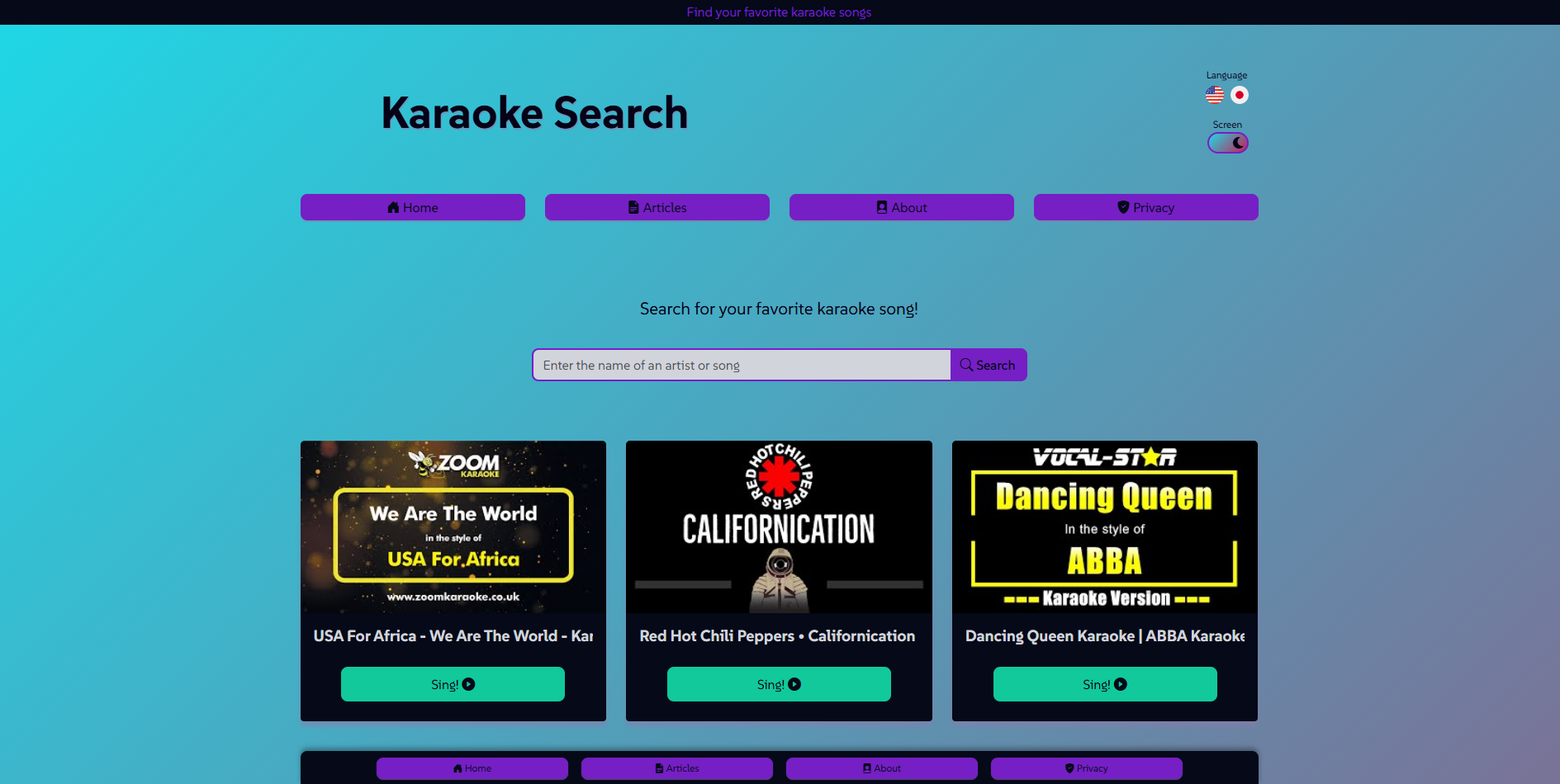 Media Carian karaoke 4
