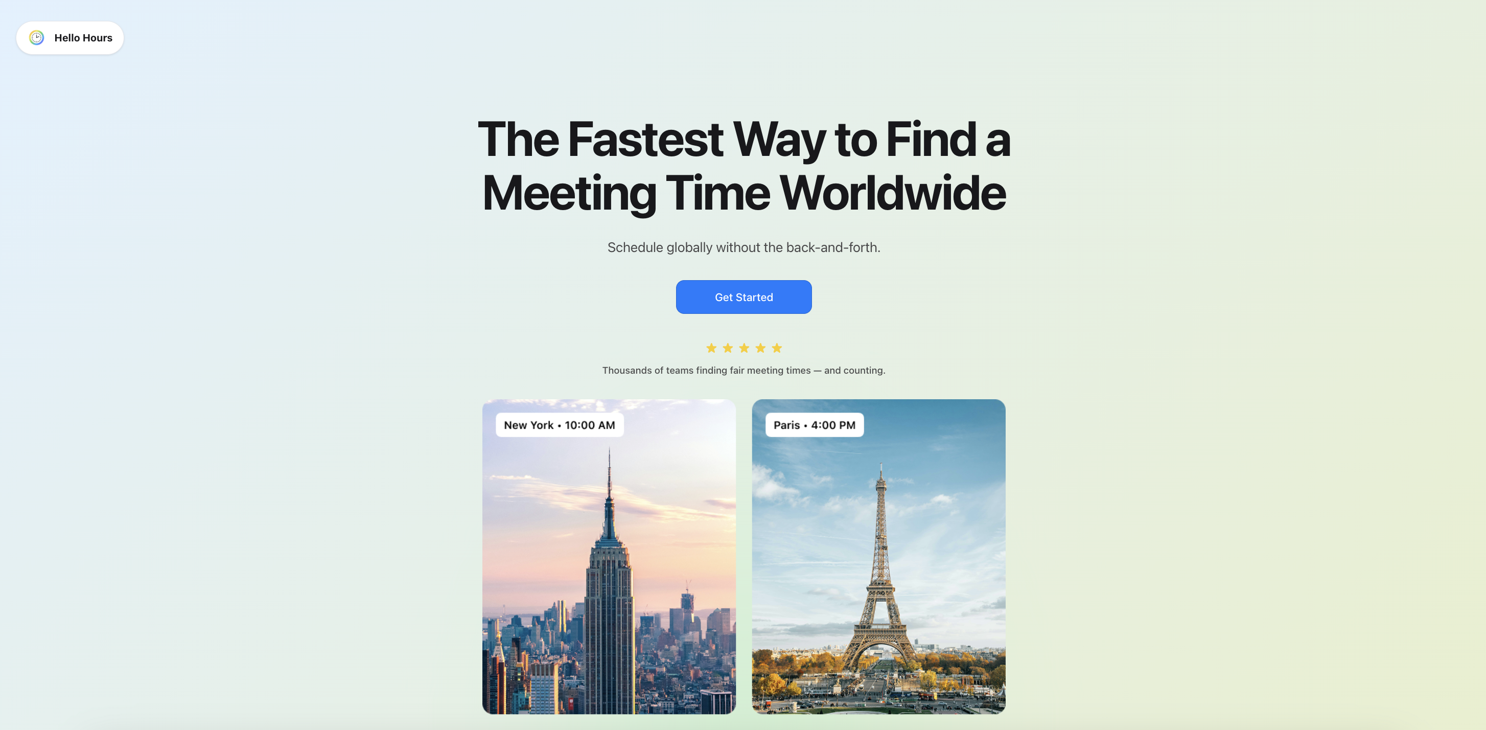 Hello Hours - Main screenshot showing features and interface